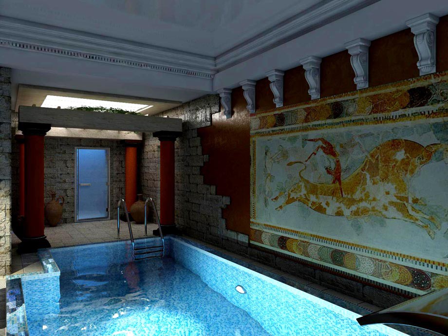Дизайн интерьера spa-зоны в греческом стиле. Кносский дворец.